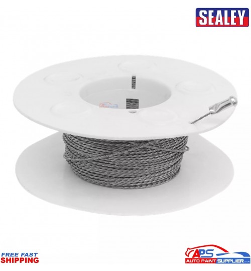 Sealey WK0513 22m Braided Windscreen Cutting Wire –Heavy Duty Auto Glass Removal